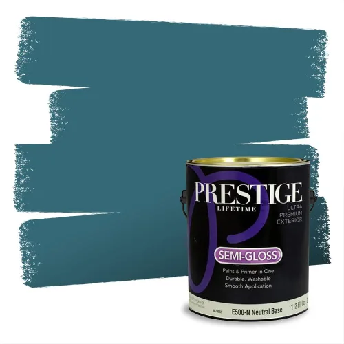 Miniatura 1393 de Pintura Exterior + imprimación PRESTIGE, todo-en-uno, 1 galón, acabado mate, color comparable al Valspar* Royal Gray* VS151-Gris real