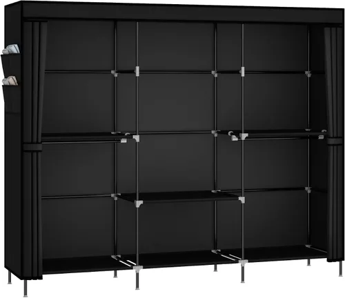 Miniatura 4 de MOGELAFOO Armario Ropero de 83", Armario Portátil para Dormitorio, Perchero Independiente con Cubierta de Tela No Tejida, 5 Varillas para Colgar, 6