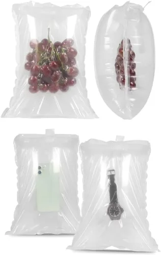 Miniatura 7 de Paquete de 100 bolsas inflables de plástico transparente de 11.8 x 13.8 pulgadas, bolsa de burbujas de aire, embalaje de suspensión, almohadas