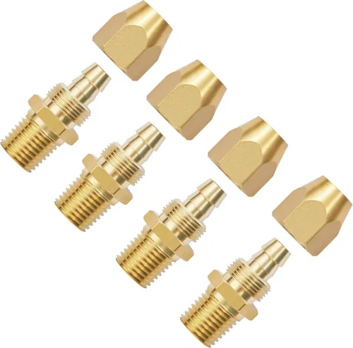 4 piezas de latón macizo de alta calidad, accesorios de reparación de extremo de manguera de poliuretano, 3/8 pulgadas para manguera de aire de