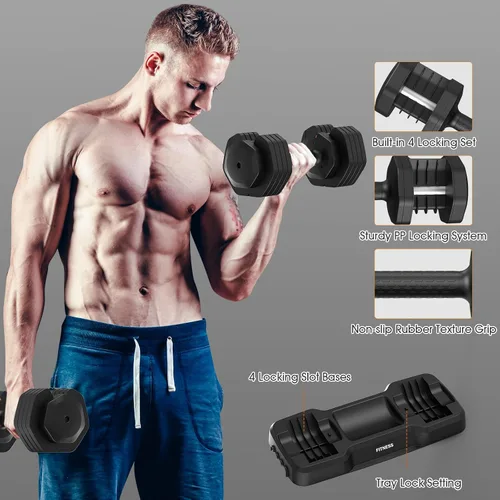 Miniatura 4 de Estante Ajustable para Mancuernas Estante de Pesas Resistente, Soporte de Almacenamiento de Mancuernas para Gimnasio en Casa con Base 2-Negro