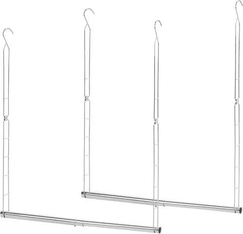 STORAGE MANIAC Barra de colgar para clóset, organizador de colgar para armario con ancho y altura ajustables, barra de colgar para ropa que ahorra
