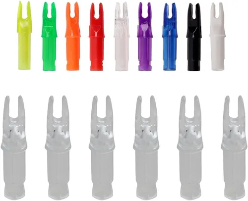 Miniatura 11 de 50 paquetes de flechas de arco con encoques - Insertos de flecha para flechas de carbono. Encoques de flecha de plástico de.244/6.20mm para tiro