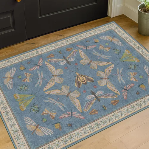 Miniatura 28 de Hazo Haus Alfombra de Baño Bohemia Lavable 2x3, Alfombras Pequeñas para Cocina, Tocador, Puerta Principal Entrada Interior, Antideslizante Pelo Bajo