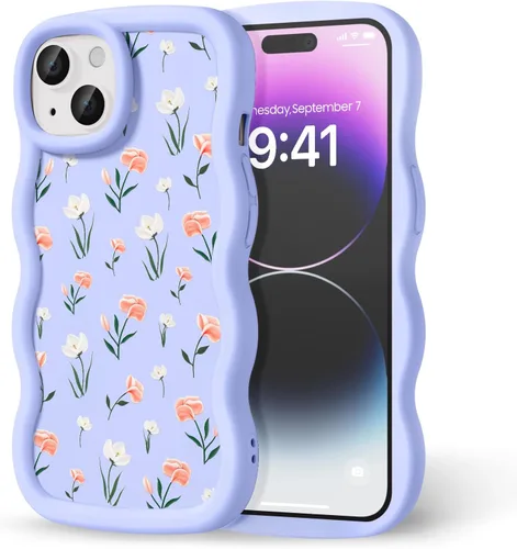 Miniatura 133 de Compatible con iPhone SE/8/7 Funda para Mujeres y Niñas, Marco Ondulado Rizado con Patrón Lindo, Estética Delgada Suave Silicona TPU Parachoques
