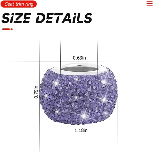 Miniatura 2 de XINLIYA Paquete de 4 collares para reposacabezas de automóvil, collares brillantes para reposacabezas de automóvil, anillos decorativos, collares