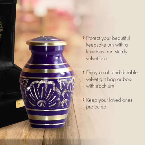 Miniatura 2 de Purple Majestic Radiance Urna de cremación para cenizas adultos y hombres, urna personalizada para cenizas para mujeres, urnas decorativas, hermosas