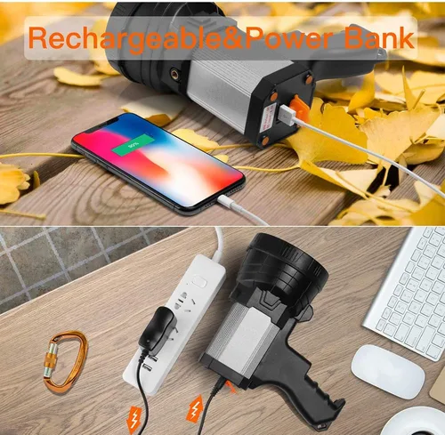 Miniatura 4 de BUYSIGHT Foco recargable, 2000,000 lúmenes, linterna grande de mano, linterna de mano, linterna ligera y súper brillante