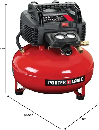 Miniatura 7 de PORTER-CABLE Compresor de aire, 6 galones, estilo Pancake, sin aceite (C2002-ECOM)