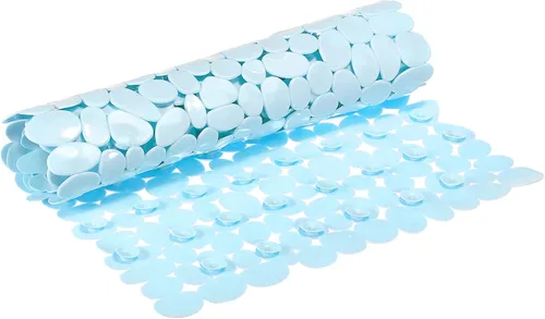 Miniatura 10 de uxcell Tapete de ducha para bañera, 27.5 x 14.2 pulgadas, tapete antideslizante de PVC con agujeros de drenaje, ventosas para bañera, color negro