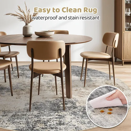 Miniatura 114 de Alfombra de pasillo lavable para cocina: 3 x 10 pies, antideslizante, abstracto, suave, moderno, resistente a las manchas, para interiores, piso