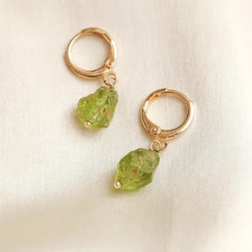 Miniatura 58 de Gempires Handmade Gemstone Hoop Earrings Raw Crystal Dangle Jewelry Hypoallergenic Gold Plated Lightweight Elegant Jewelry Gifts For Women