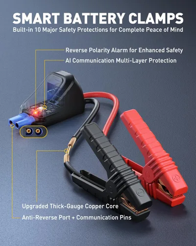 Miniatura 6 de AUXITO - Arrancador portátil de emergencia con compresor de aire, inflador de neumáticos de 6000A y puente de batería, inflado rápido de 150PSI