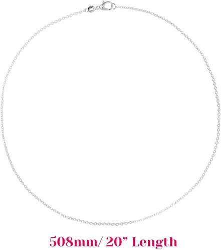 Miniatura 4 de selizo Paquete de 30 cadenas para hacer joyas a granel, cadenas chapadas en plata, para hacer collares, joyas, 0.047 in (20 pulgadas)