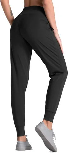 Miniatura 4 de Dragon Fit - Pantalones deportivos para mujer, con bolsillos y tiro alto, para yoga, ejercicios, pantalones cónicos, pantalones de descanso