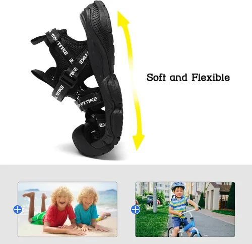 Miniatura 64 de JMFCHI Sandalias deportivas de verano para niños y niñas, sandalias de punta cerrada para exteriores, zapatos atléticos para agua, sandalias