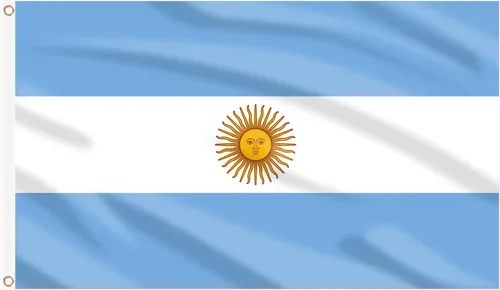 AhfuLife Bandera argentina de 3 x 5 pies, grandes banderas nacionales argentinas para exteriores, doble cara con ojales de latón para decoraciones