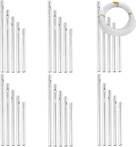 Miniatura 8 de Tubos de campanillas de viento, 30 piezas, kit de campanillas de viento, partes de campanillas de viento para bricolaje, hogar, jardín, decoración