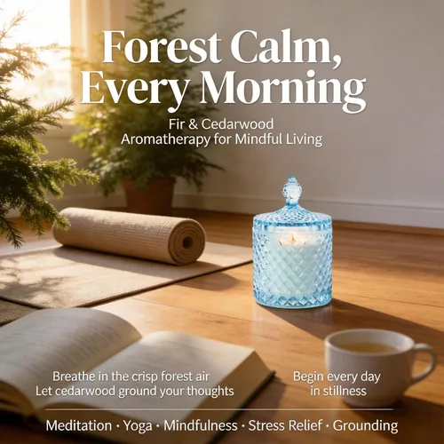 Miniatura 4 de Hidden Label Velas perfumadas de abeto y madera de cedro, vela de mecha de madera de 14.8 onzas, cera de soja natural 80H, vela de aromaterapia