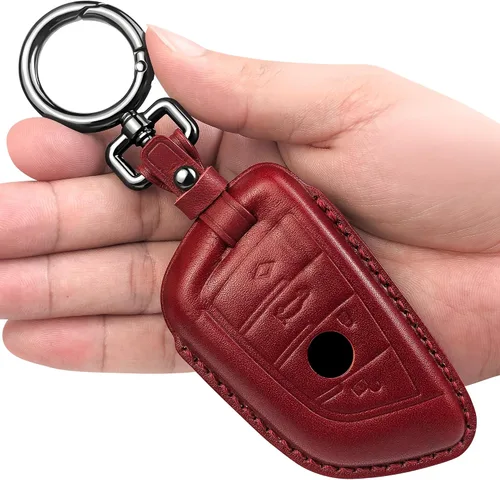 Miniatura 5 de Tukellen Funda de cuero genuino para llavero BMW 230i 330i 430i 440i 530i 530e 530i 540i 740i 740i 745e 750i M2 M235i M240i M3 M340i M4 X1 X2 X3 X4