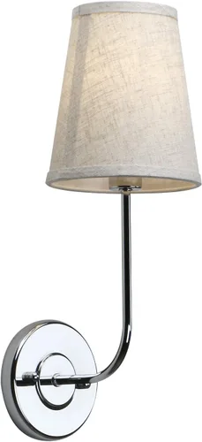 Miniatura 11 de Permo Lámpara de pared industrial rústica clásica con embudo acampanado de tela de lino, para mesita de noche, para dormitorio, lectura de noche