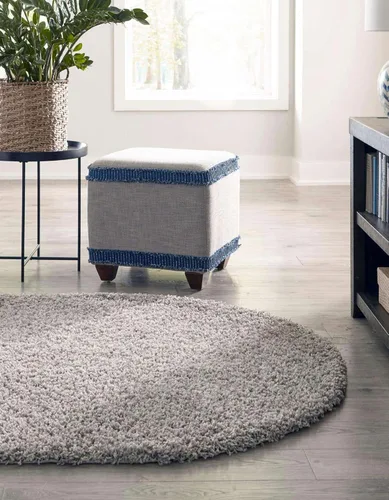 Miniatura 3 de Unique Loom Solid Shag Collection Alfombra de Área (5' 1" x 8' Ovalada, Gris Nube)