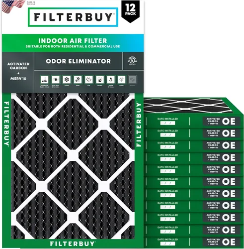 Miniatura 11 de Filterbuy Filtro de aire MERV 8 de 20 x 25 x 1 pulgadas (paquete de 12), filtros de aire plisados para calefacción, calefacción, aire acondicionado