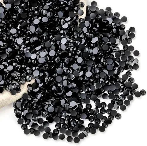 Miniatura 39 de Diamantes de imitación AB verdes a granel, 5000 piezas de diamantes de imitación de fondo plano redondos de gelatina AB sin fijación térmica, gemas