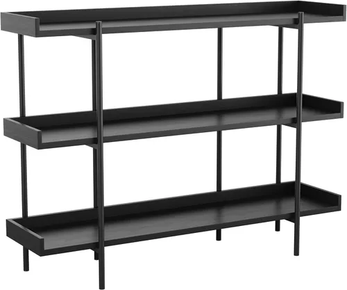 Martha Stewart Emmett - Estantería de 3 estantes con marco de metal vertical, unidad de almacenamiento para oficina en casa, 35 pulgadas de alto,