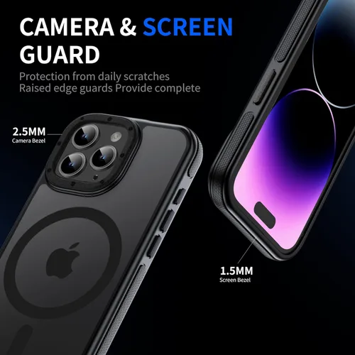 Miniatura 4 de Funda magnética fuerte para iPhone 12 Pro Max [Protección de grado militar de 10 pies] Compatible con MagSafe, funda protectora a prueba de golpes