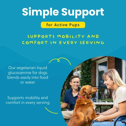 Miniatura 5 de Paramount Pet Health Glucosamina líquida a base de plantas para perros, 1600 mg de apoyo articular condroitina, MSM y Omega 3-6-9, suplemento