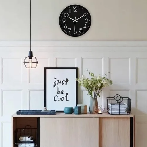 Miniatura 5 de Relojes de pared de cocina Preciser estilo vintage, reloj de pared sin tictac, funciona con pilas, cuarzo analógico, movimiento silencioso, reloj