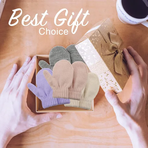 Miniatura 5 de Century Star Guantes cálidos de invierno para niños pequeños, guantes elásticos mágicos para niños y niñas, tejido suave para bebé
