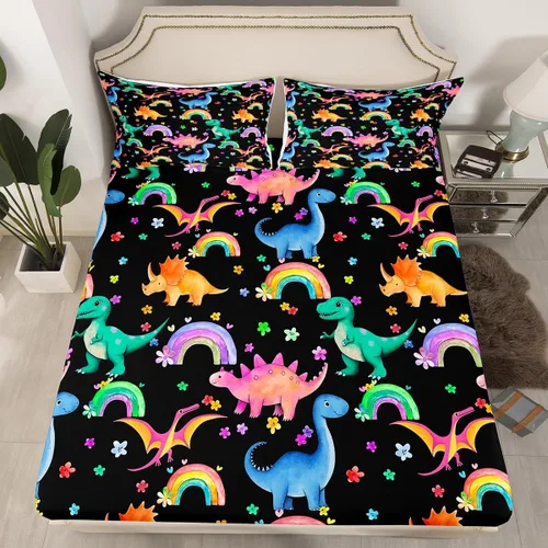 Miniatura 20 de Erosebridal Monster Bedding - Juego de sábanas de tamaño individual con diseño de dragón mágico para niños y hombres, juego de cama ajustable