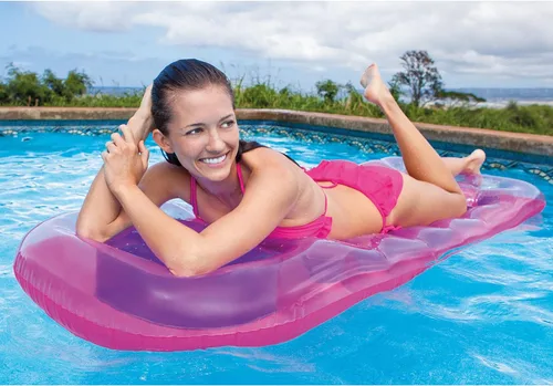 Miniatura 5 de INTEX 59895EP Balsa de piscina inflable Suntanner de 18 bolsillos, reposera de flotador de piscina, alfombrilla de natación, 74 pulgadas x 28
