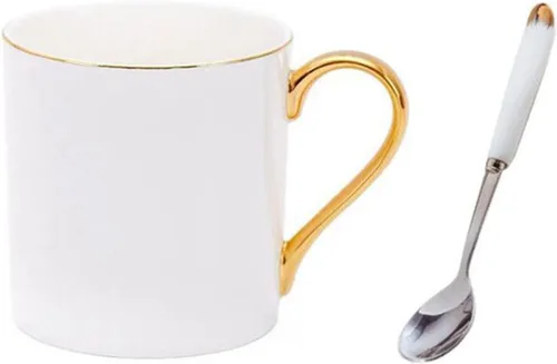 Miniatura 9 de Taza de café de porcelana de porcelana de hueso para la oficina de la cocina del hogar - Patrones de pájaros (azul)