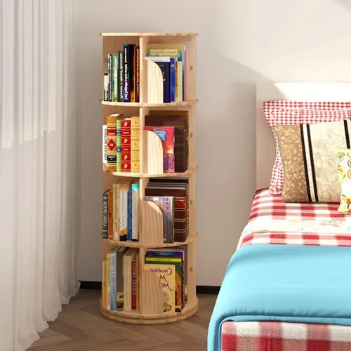 Miniatura 6 de Gdrasuya10 Estantería giratoria de 4 niveles para niños, estantería giratoria de 360 grados, estantería apilable para libros, estante