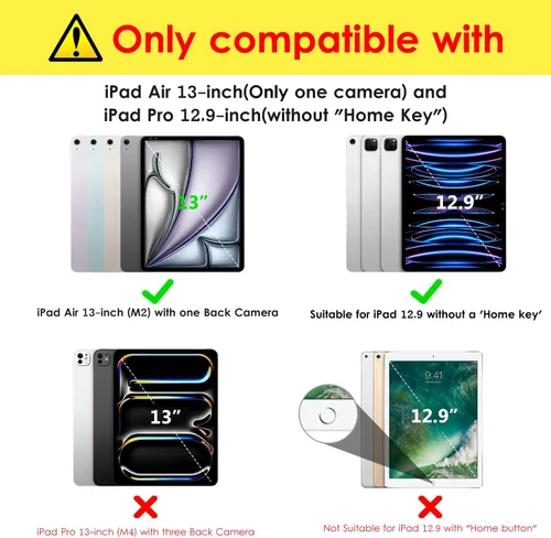 Miniatura 2 de VIKESI Funda para iPad Pro 12.9 6ª/5ª/4ª/3ª/3ª generación 2022/2021/2020/2018, marco de TPU a prueba de golpes, soporte para lápiz integrado