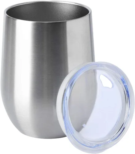 Miniatura 16 de HASLE OUTFITTERS Vaso de vino de 12 onzas con tapa, copas de vino sin tallo, tazas de viaje al vacío de doble pared, taza de café de acero Acero