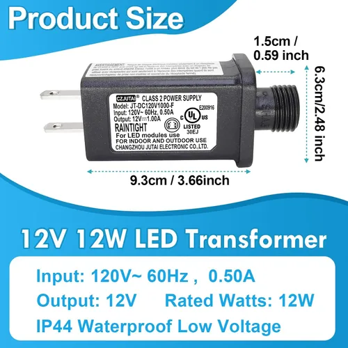 Miniatura 2 de PremierAdapter - Paquete de 2 fuentes de alimentación RKPO-UL1200750IP44-1, ZH-K009C-01200750-C-01W, RH-120-1000U4-1, TS-8W12V, CZJUTAI