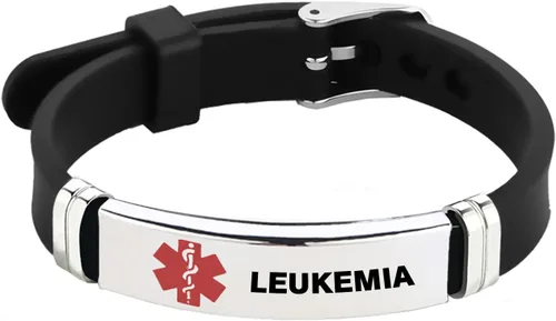 Miniatura 32 de TGLS Pulsera de identificación de alerta médica roja para mujeres y hombres de emergencia de primeros auxilios de alerta sanitaria grabada con láser