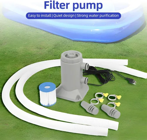 Miniatura 4 de Kavolet Bomba de filtro de piscina, bomba de filtro de cartucho para piscinas sobre el suelo 530 GPH 250L/H Tasa de flujo de bajo ruido mejorada