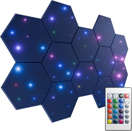 ZenSonic Paquete de 12 paneles de espuma autoadhesivos a prueba de sonido para paredes de 12 x 10 x 0.4 pulgadas, paneles acústicos hexagonales con