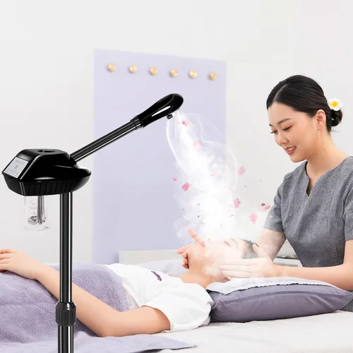 Miniatura 6 de Retain time Vaporizador facial, vaporizador facial sobre ruedas con más vapor, altura ajustable para vaporizador facial adecuado para el hogar