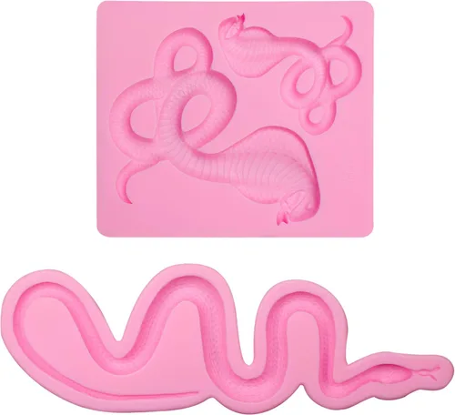 Miniatura 9 de Moldes de silicona de serpiente, molde para hornear chocolate cobra para decoración de pasteles de Halloween, dulces, azúcar, manualidades, pasta