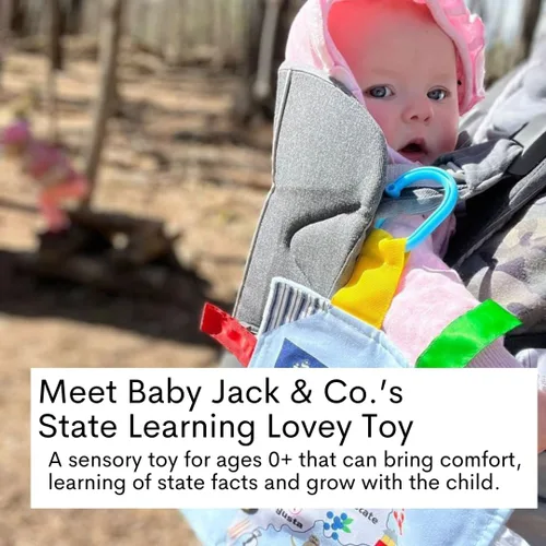 Miniatura 2 de Baby Jack & Co - Cochecito de juguete para bebés de 8 x 8 pulgadas, juguete para bebés, juguetes arrugados para desarrollar cinco sentidos, aprende
