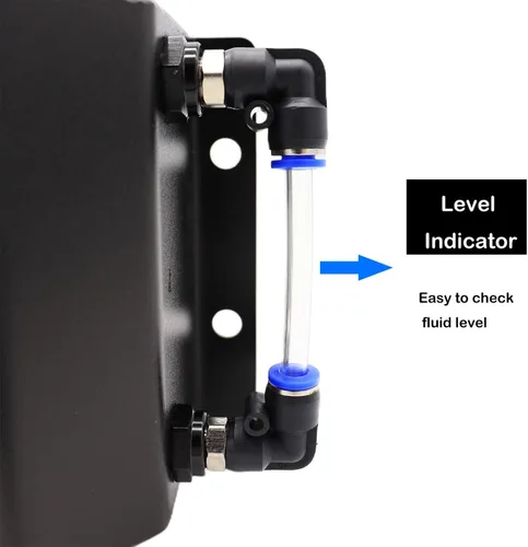 Miniatura 3 de Tanque de expansión de desbordamiento de refrigerante de radiador de aluminio universal de 1L Tanque de agua de recuperación Depósito (Negro)