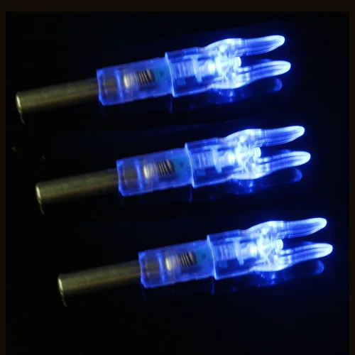 Miniatura 3 de Reikawa S - Nocks iluminados para flechas con .244 golpes de luz que se encienden automáticamente al disparar, paquete de 6 Azul