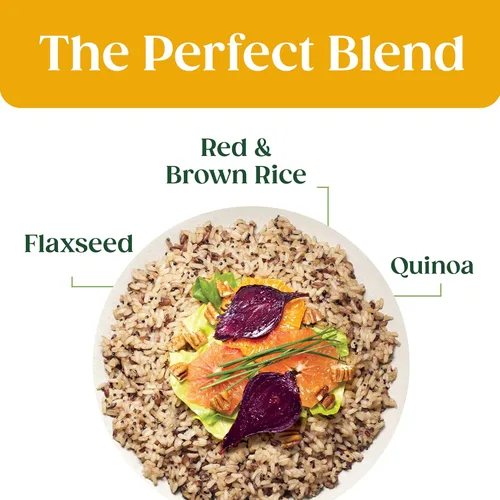 Miniatura 5 de SEEDS OF CHANGE Quinoa orgánica, arroz moreno y rojo con linaza, comida orgánica, 8.5 oz (bolsa de 12 unidades)