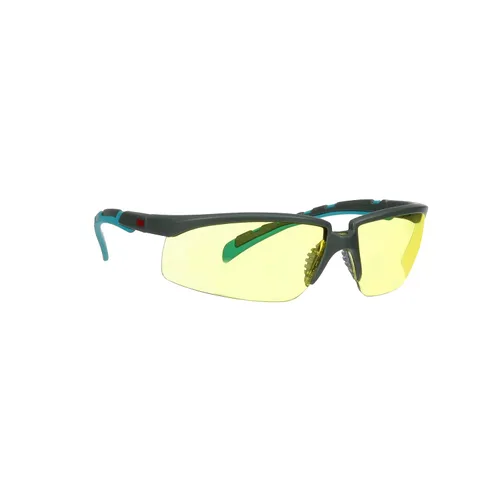 Miniatura 9 de 3M Gafas de seguridad, serie Solus 2000, revestimiento antivaho Scotchgard, antiarañazos, lente ámbar, patillas gris/azul-verde